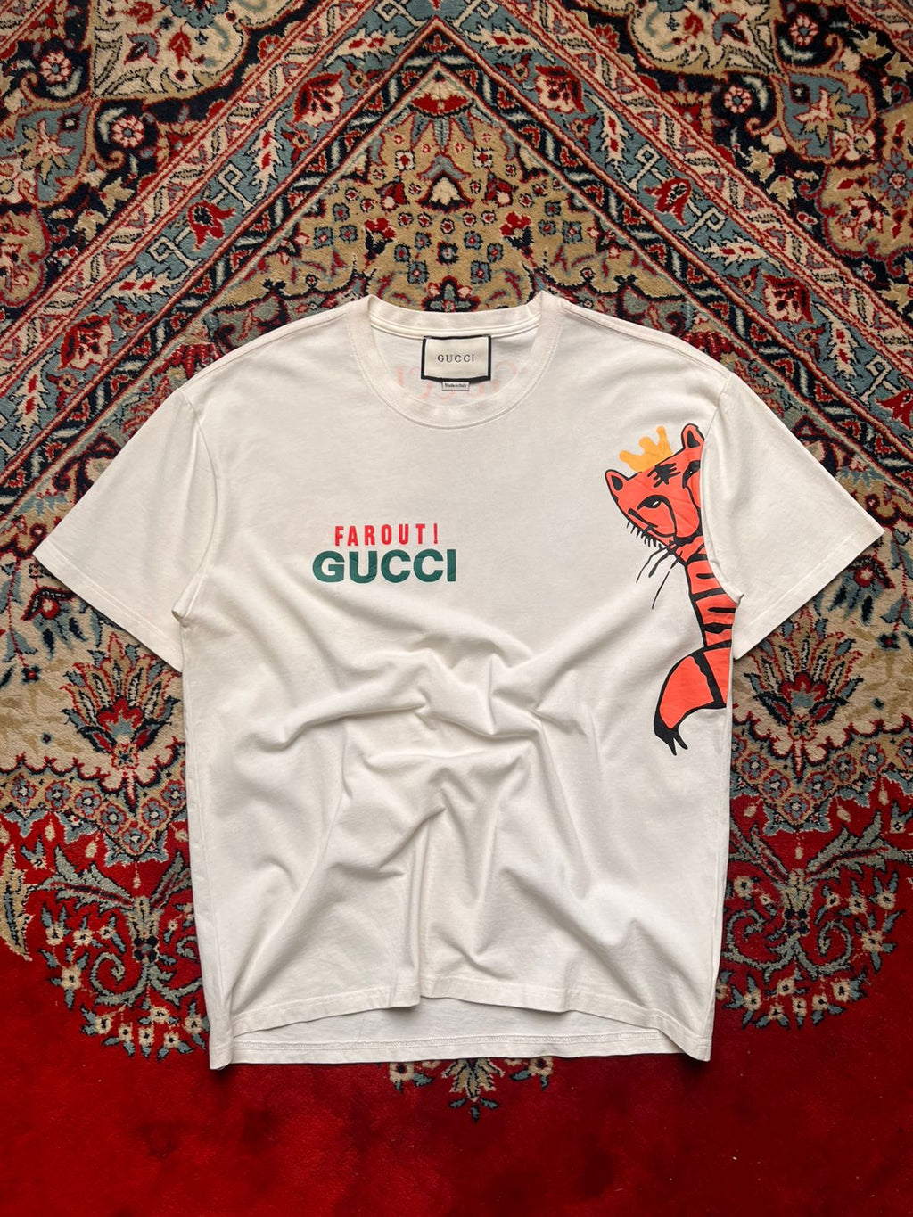 Gucci Farout Tiger Graphic White Luxury tee - L