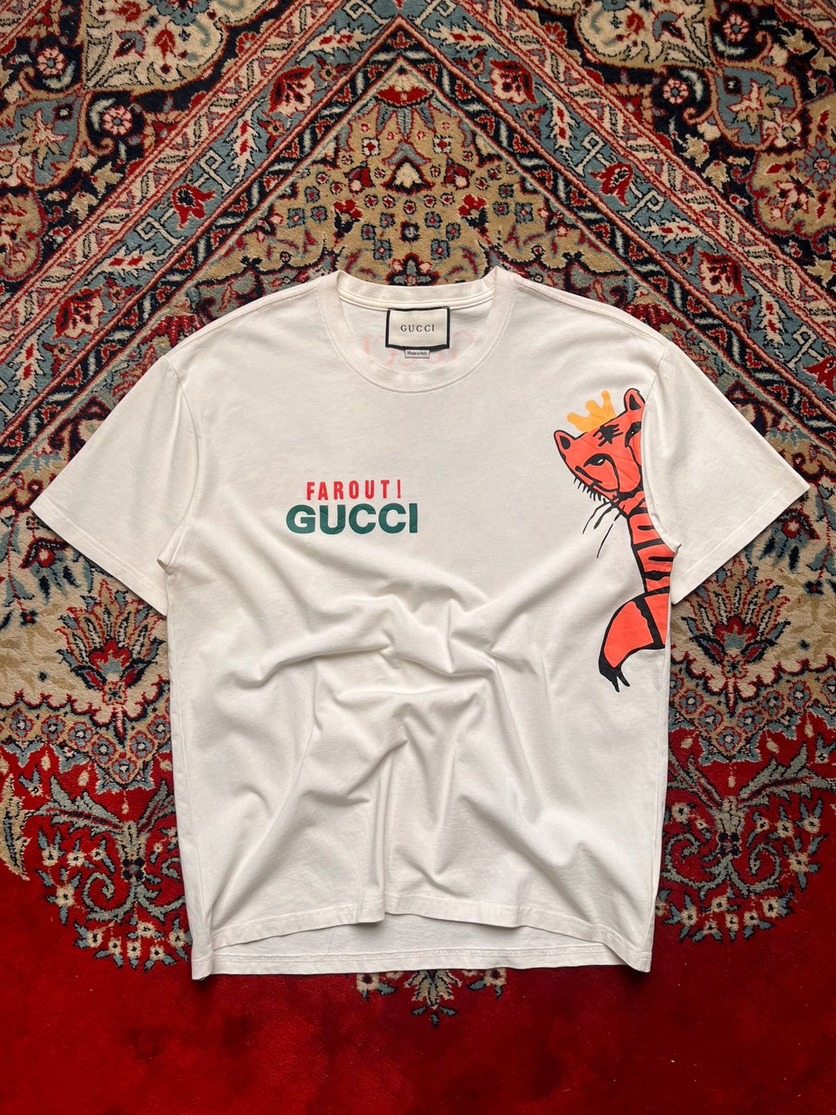 Gucci Farout Tiger Graphic White Luxury tee - L