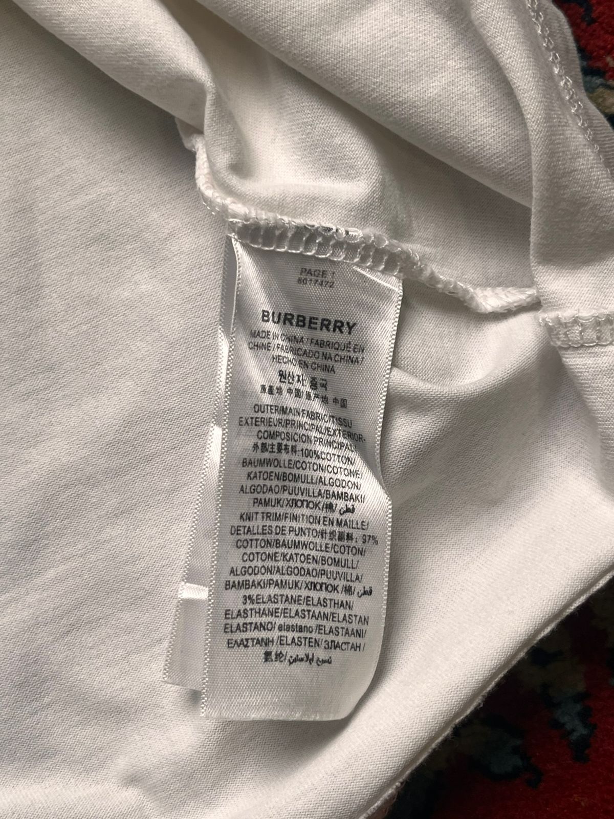 Burberry White Cherub 'B' Logo OVERSIZED Graphic Tee - M