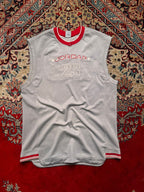 Jordan 23 Silver Red Mesh Basketball Training Jersey - L