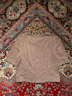 Vintage Miwa Japan Womens Faux Suede Blouse - L