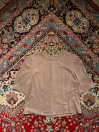 Vintage Miwa Japan Womens Faux Suede Blouse - L