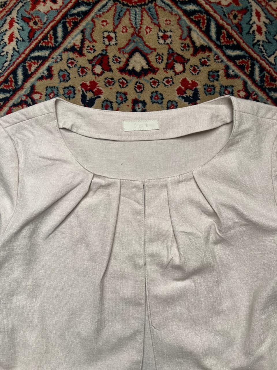 fmt Japan Womens Pleated Crop Jacket Blouse - L