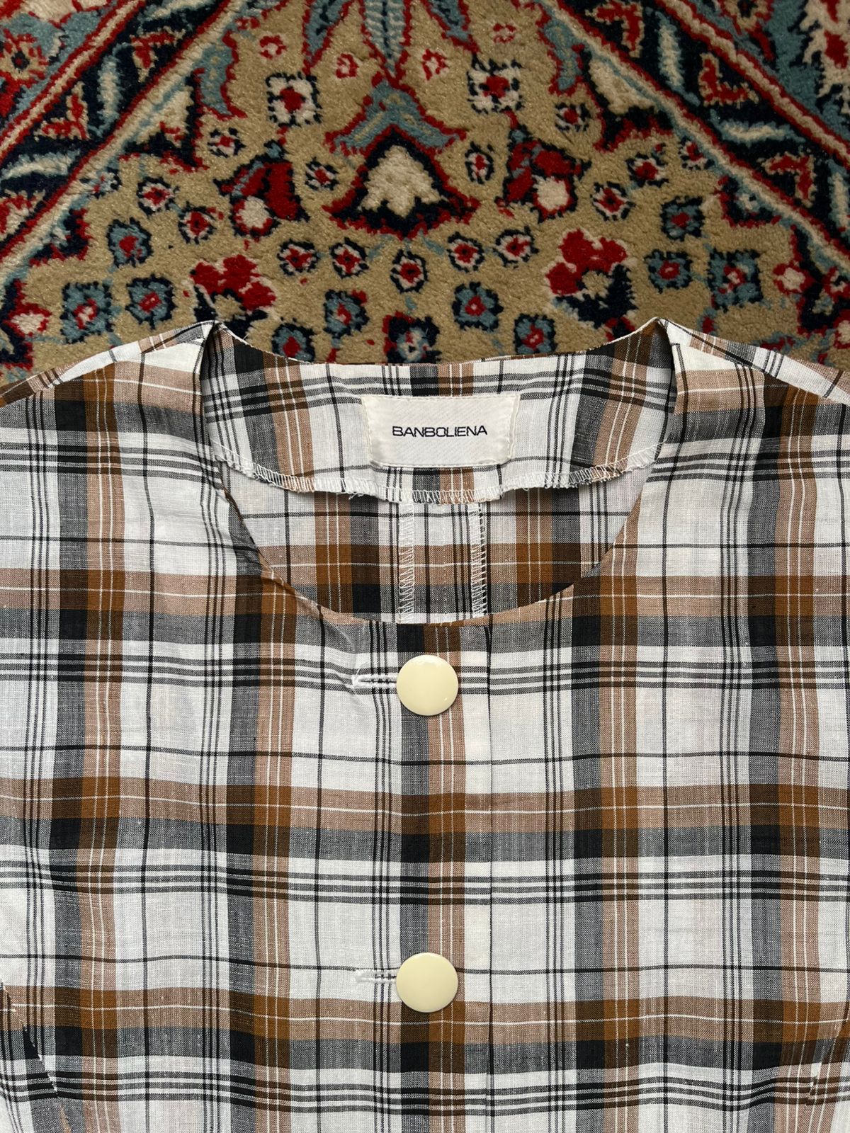 Vtg BANBOLIENA Crop Blouse - L