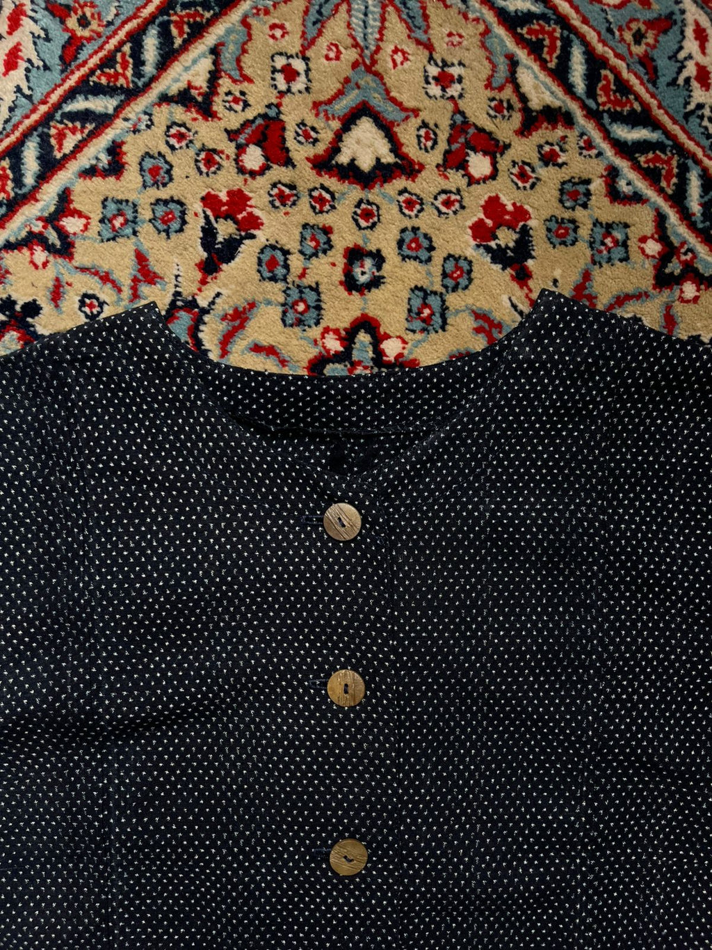 VINTAGE Japanese Made Geometric Micro Dot Blouse - L