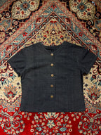 VINTAGE Japanese Made Geometric Micro Dot Blouse - L