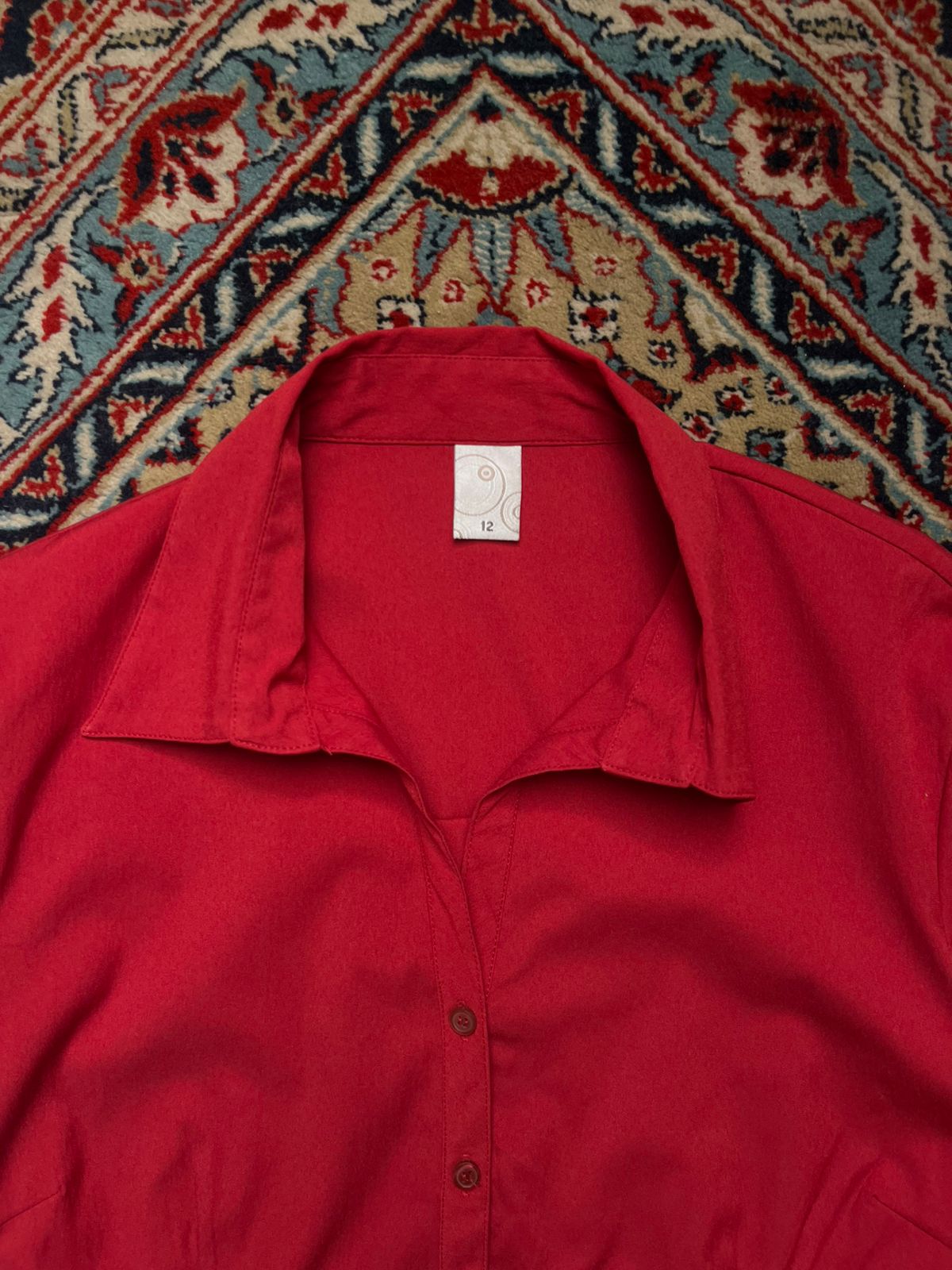 Vintage Target Women Red Button Up Shirt - L
