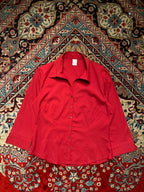 Vintage Target Women Red Button Up Shirt - L