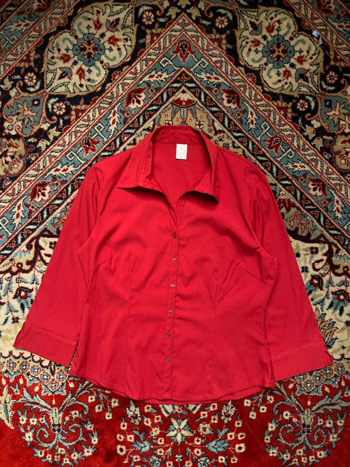 Vintage Target Women Red Button Up Shirt - L