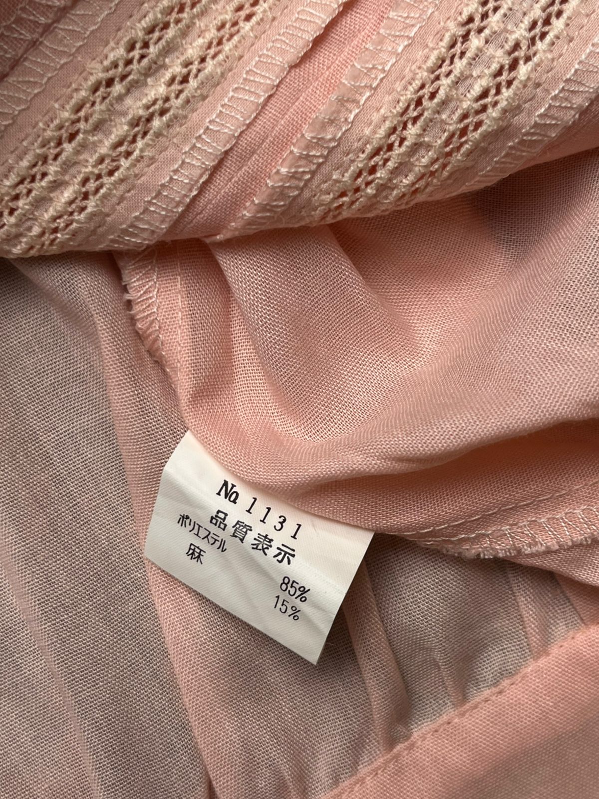 Vintage Rone Original Blouse Pink Pleated Linen Shirt - L