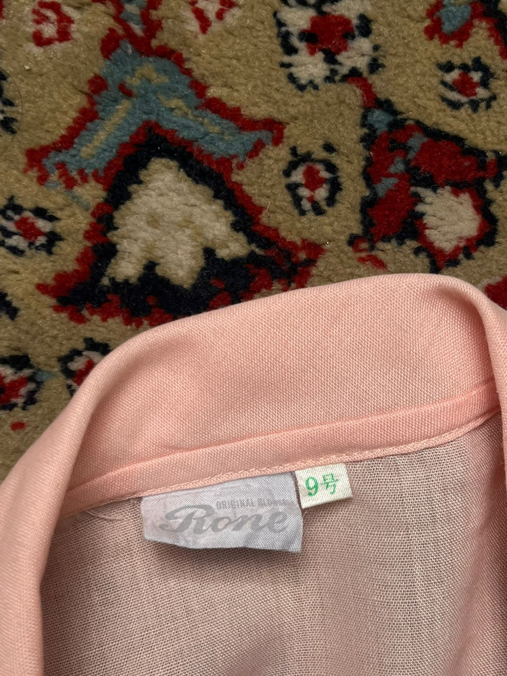Vintage Rone Original Blouse Pink Pleated Linen Shirt - L