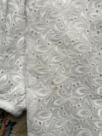 Vintage White Embroidered Japanese Made Blouse - L