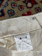 VTG White Floral Maxi Jacquard Rose Skirt - 24