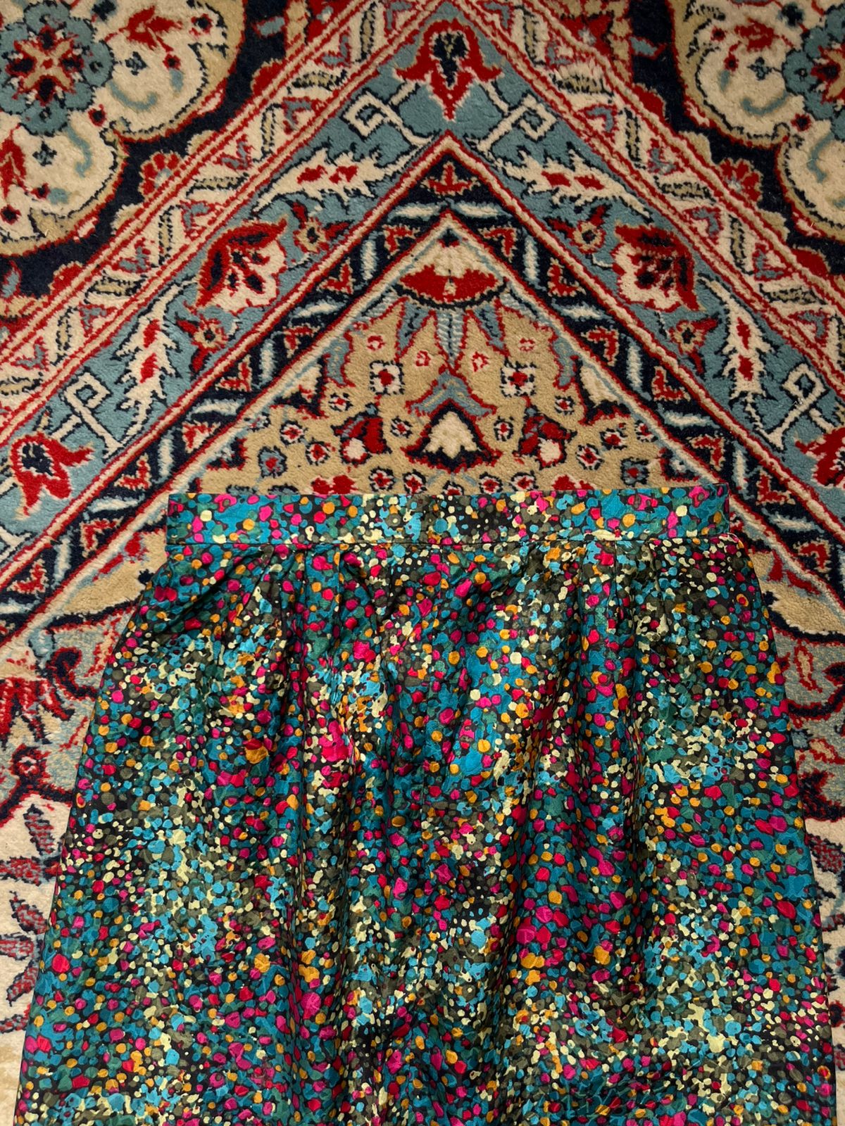 VTG Abstract Confetti Floral Midi Skirt - 24