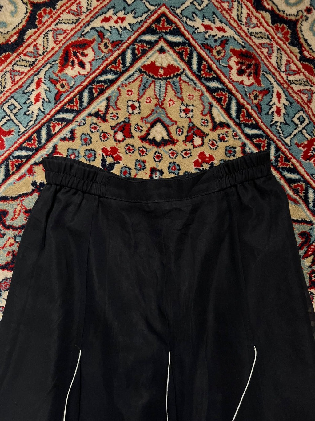 VTG Sanline Black Handkerchief Hem Maxi Skirt - 26