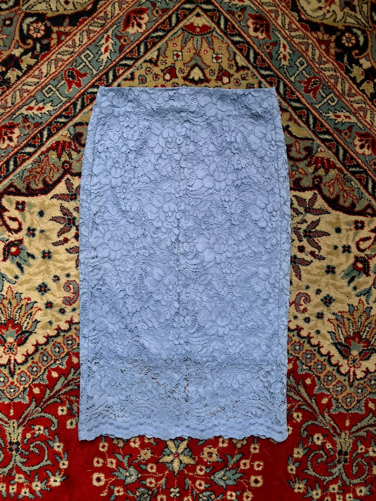 GU Japan Light Blue Floral Midi Skirt - 24