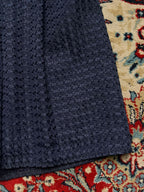 CURY Navy Blue Textured Check Pleated Skirt - 24