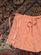 Vintage Japanese Pink Rayon Pleated Tie Waist Skirt - 26