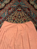 Vintage Japanese Pink Rayon Pleated Tie Waist Skirt - 26
