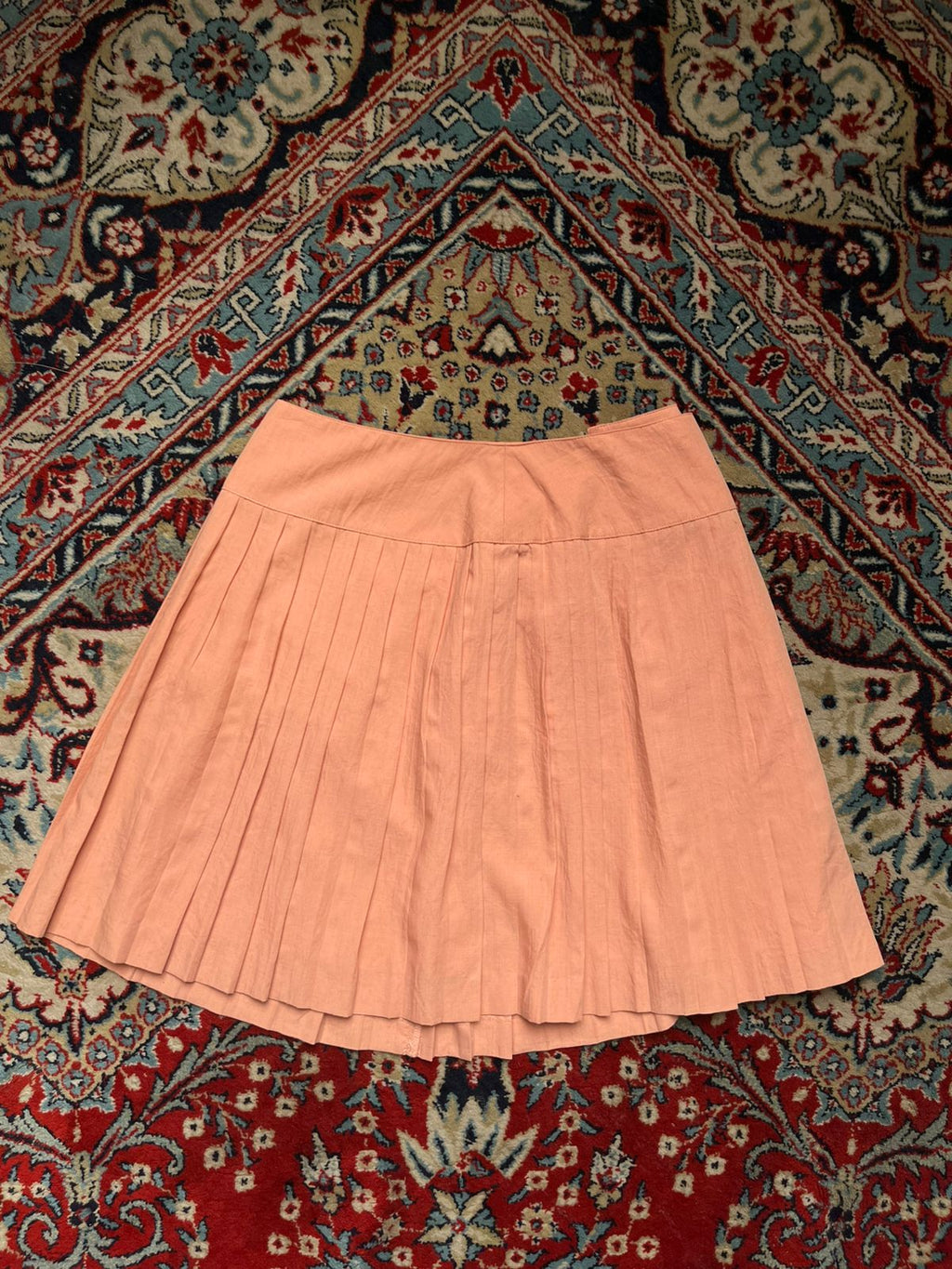 Vintage Japanese Pink Rayon Pleated Tie Waist Skirt - 26