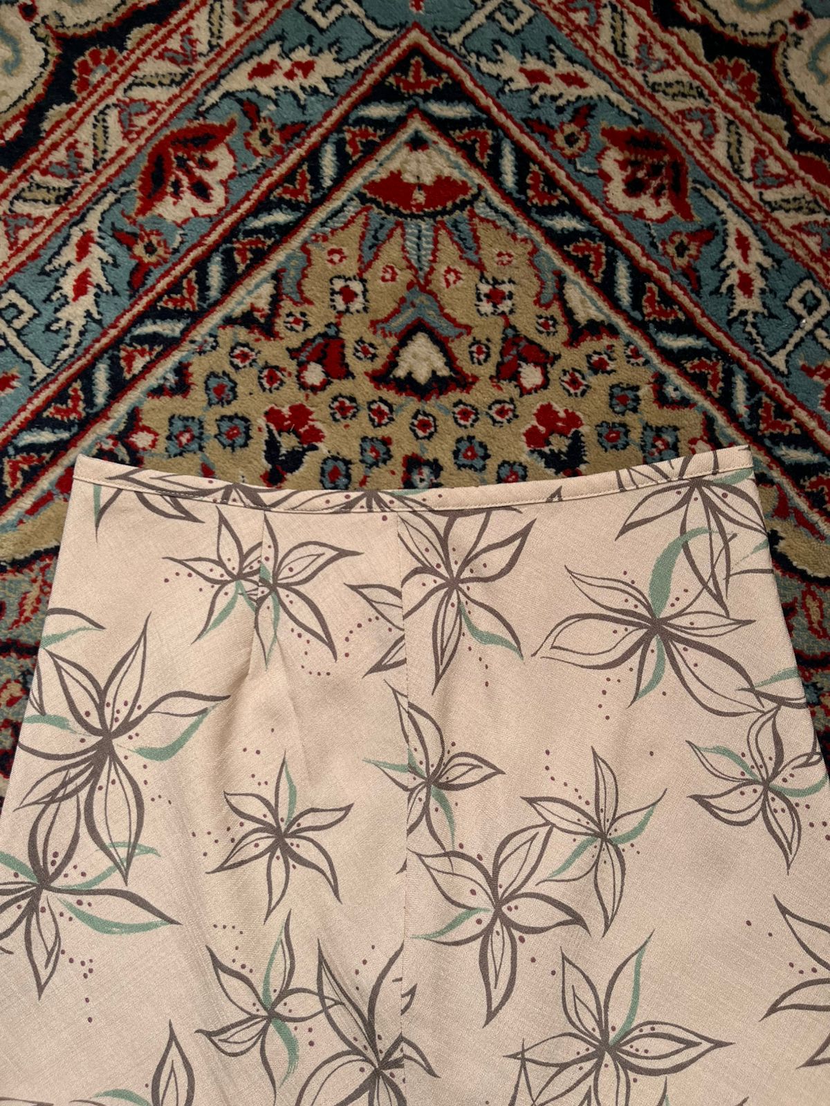 VTG Japan Floral Print Linen Skirt  - 24