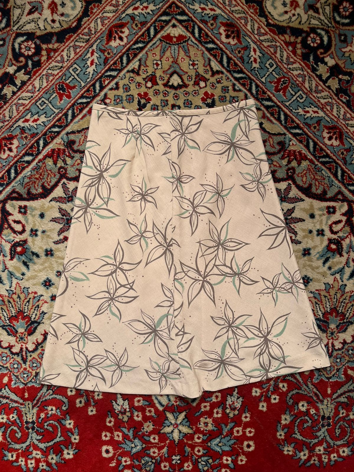 VTG Japan Floral Print Linen Skirt  - 24