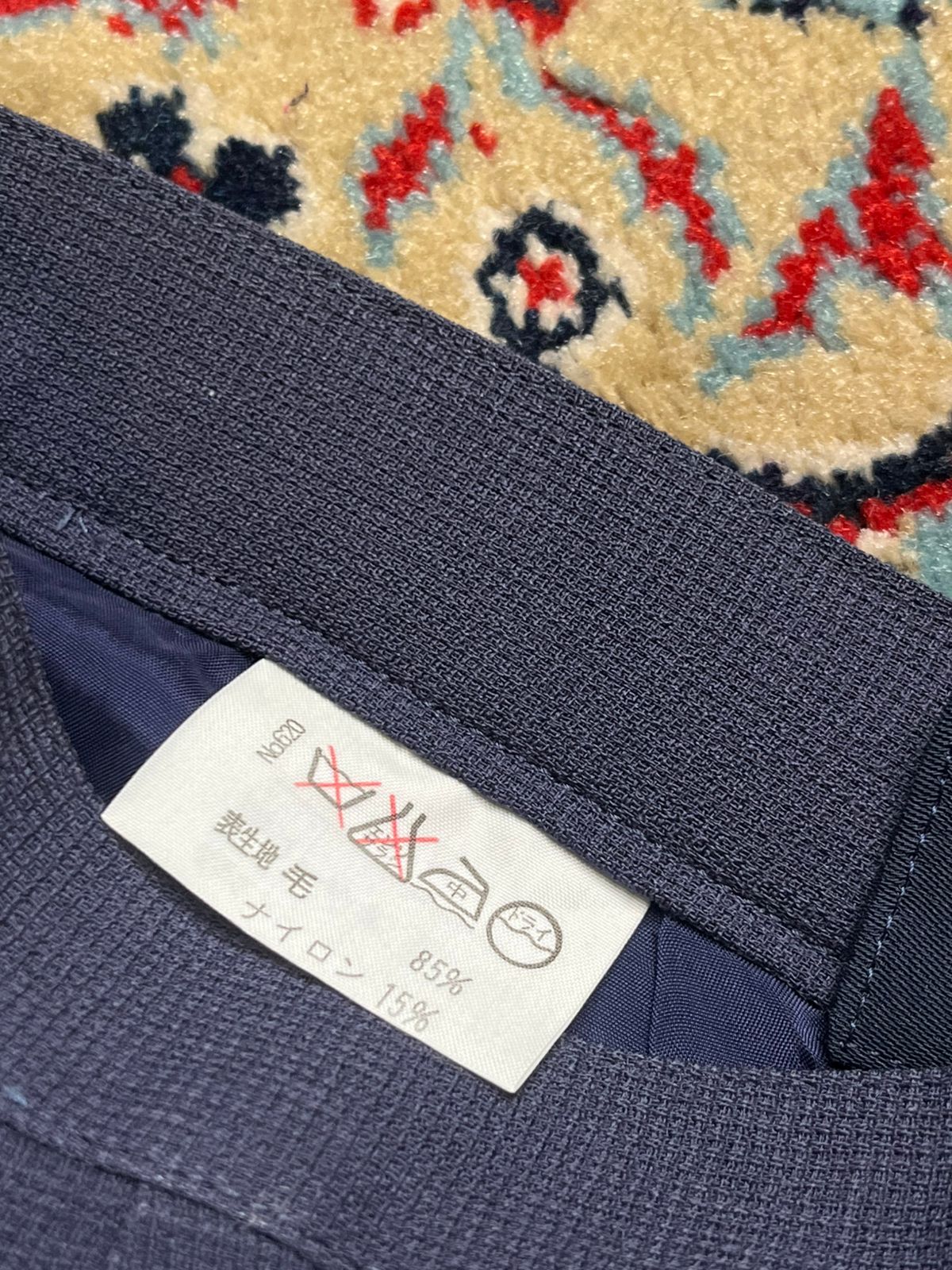VTG Gio Japan Navy Blue Wool Skirt - 26
