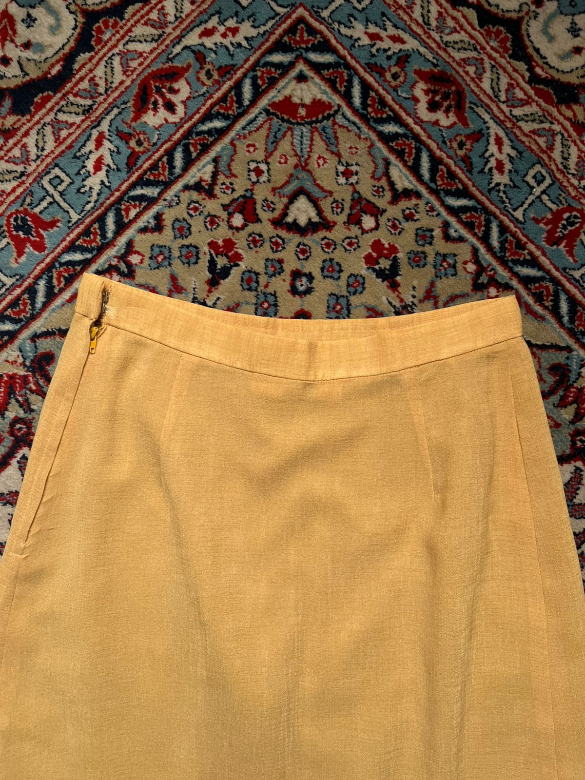 VTG IMAGINA YELLOW Textured Tweed Pleated Skirt - 28