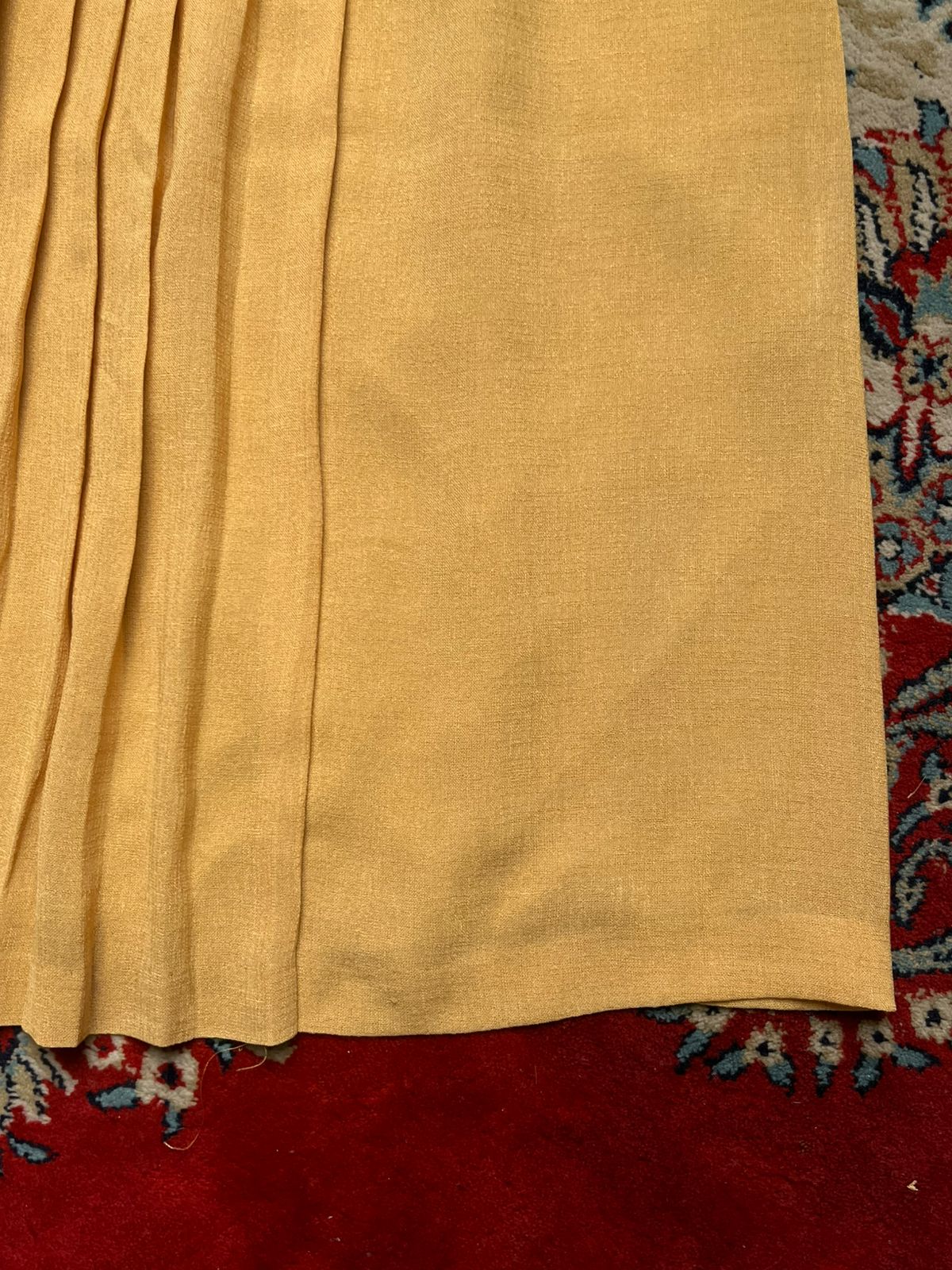 VTG IMAGINA YELLOW Textured Tweed Pleated Skirt - 28