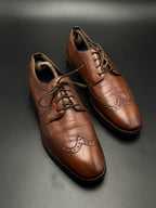 COLE HAAN GRANDOS BROWN LEATHER WINGTIP BROGUE DERBY DRESS SHOES
