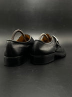 BALLY BLACK LEATHER SQUARE TOE SINGLE MONK STRAP Loafers