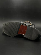 BALLY BLACK LEATHER SQUARE TOE SINGLE MONK STRAP Loafers