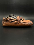MASSIMO DUTTI BROWN LEATHER TIE MOC PEBBLED SOLE Drivers