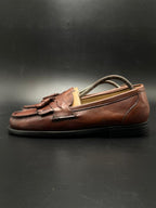 DOCKERS VINTAGE BROWN LEATHER KILTIE TASSEL SLIP ON LOAFERS SHOES