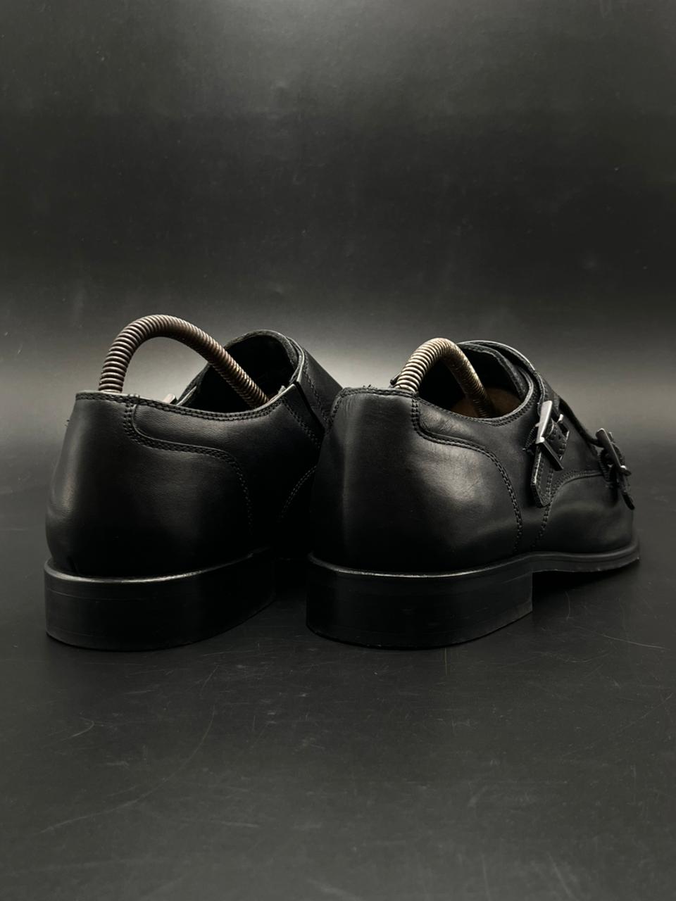JACAMO BLACK LEATHER BRAIDED STRAP DRIVING MOC SLIP ON LOAFERS SHOES