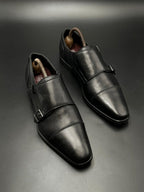 JACAMO BLACK LEATHER BRAIDED STRAP DRIVING MOC SLIP ON LOAFERS SHOES