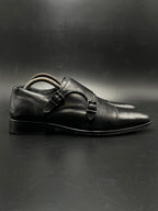JACAMO BLACK LEATHER BRAIDED STRAP DRIVING MOC SLIP ON LOAFERS SHOES