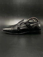 JACAMO BLACK LEATHER BRAIDED STRAP DRIVING MOC SLIP ON LOAFERS SHOES