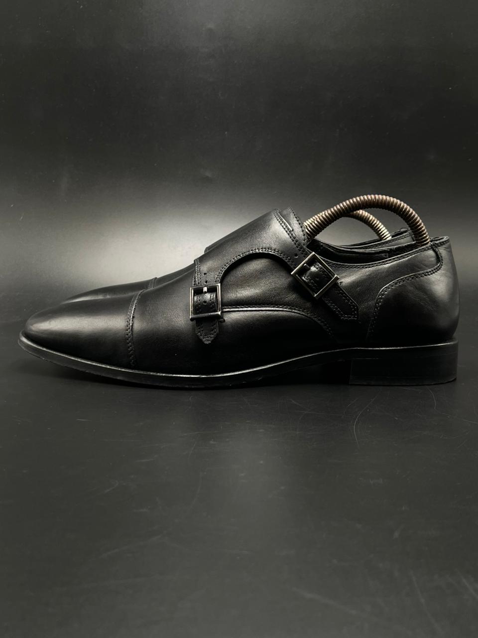 JACAMO BLACK LEATHER BRAIDED STRAP DRIVING MOC SLIP ON LOAFERS SHOES