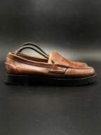 POLO RALPH LAUREN VINTAGE BROWN LEATHER LUG SOLE PENNY LOAFERS