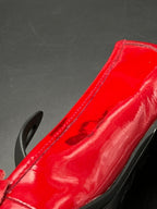 MICHAEL KORS RED PATENT LEATHER MOC SLIP ON PENNY LOAFERS SHOES