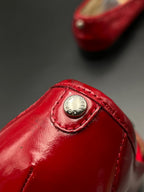 MICHAEL KORS RED PATENT LEATHER MOC SLIP ON PENNY LOAFERS SHOES
