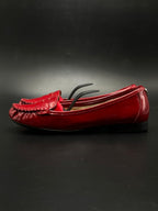 MICHAEL KORS RED PATENT LEATHER MOC SLIP ON PENNY LOAFERS SHOES