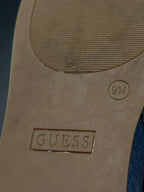 GUESS BLUE DENIM PLATFORM SLIDES