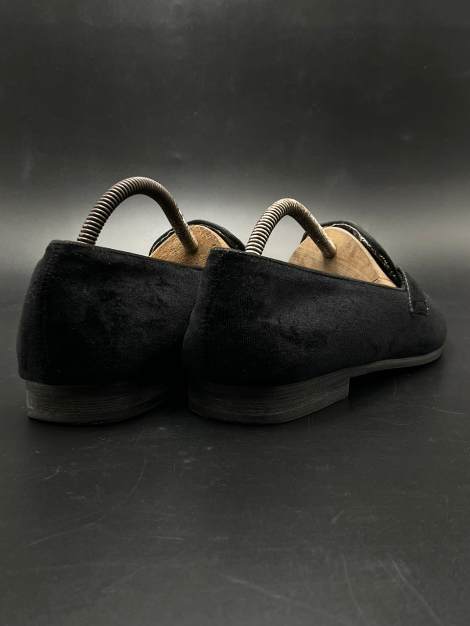 STEVE MADDEN CLIPSE BLACK VELVET BIT LOAFERS