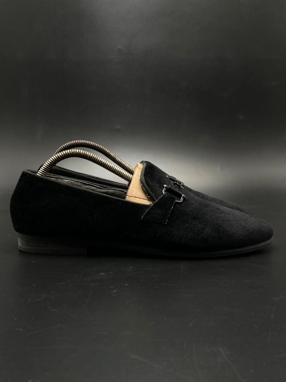 STEVE MADDEN CLIPSE BLACK VELVET BIT LOAFERS