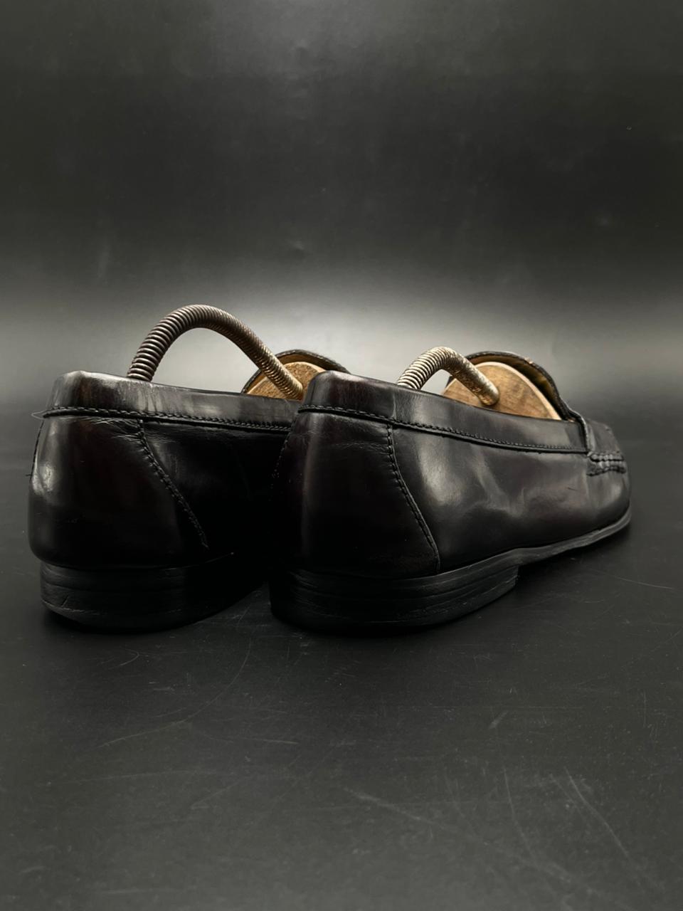 COLE HAAN BURGUNDY LEATHER PENNY LOAFERS