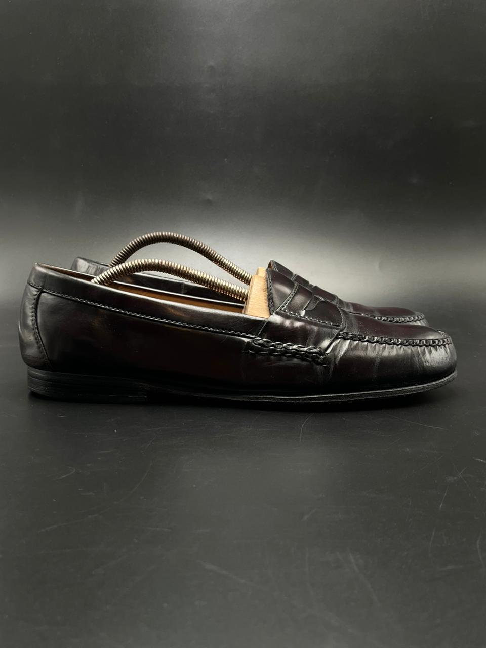 COLE HAAN BURGUNDY LEATHER PENNY LOAFERS