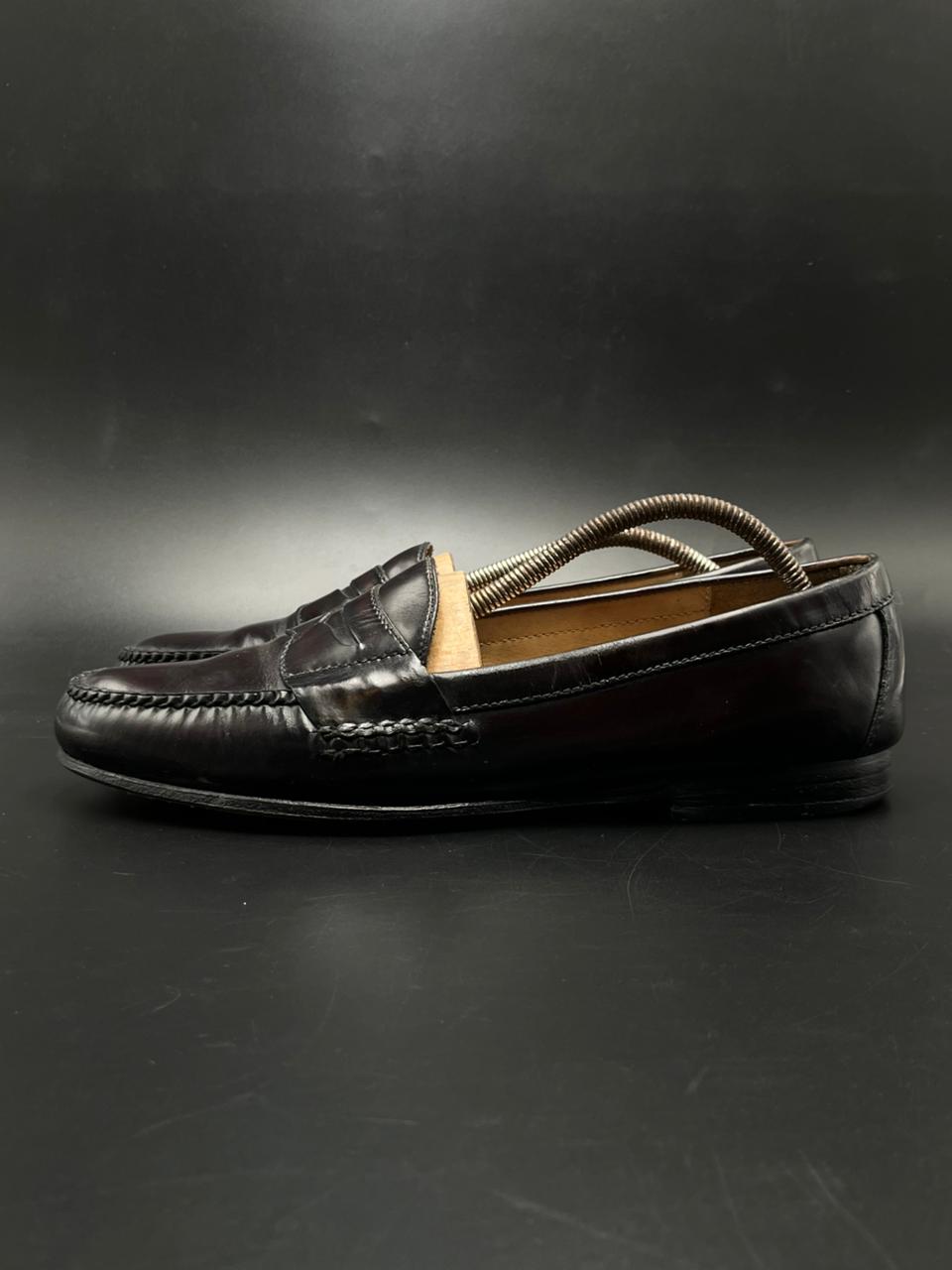COLE HAAN BURGUNDY LEATHER PENNY LOAFERS