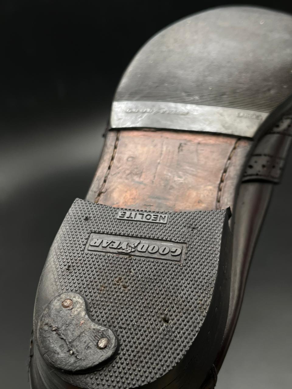 POLO BY RALPH LAUREN BURGUNDY LEATHER BROGUE PENNY LOAFERS